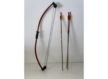 Small Compound Bow And Three Arrows.
