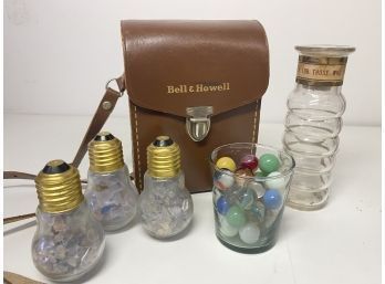 Vintage Random Lot Featuring A Bell And Howell Leather Case