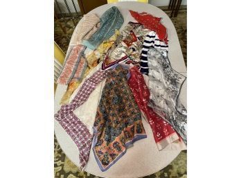 Eleven Vintage And Contemporary Scarfs