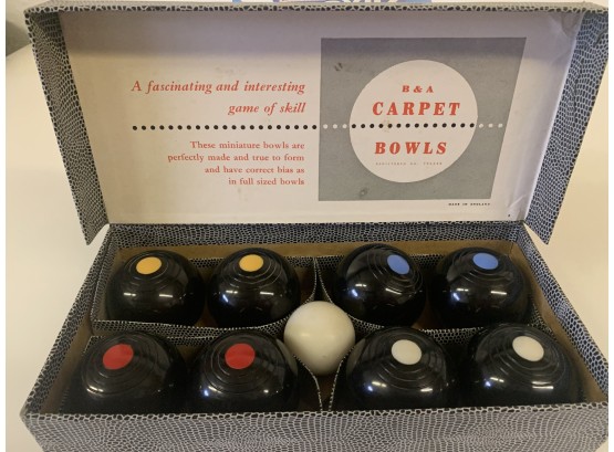 Vintage B & A Bowls Indoor Carpet Bowl Game Made In England #1