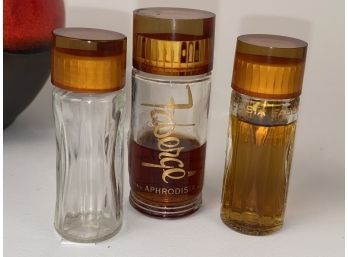 Three Vintage Perfume/Cologne Bottle With Bakelite Lids