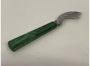 One Fabulous Green Swirl Bakelite Doublit Fork Knife
