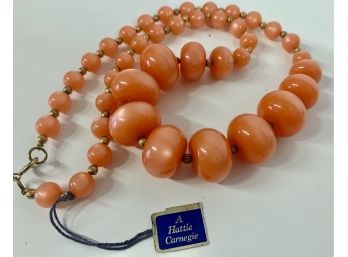Hattie Carnegie Vintage Beaded Necklace With Original Tag