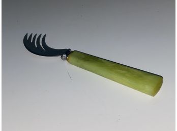 One Celery Green Swirl Bakelite Doublet Knife/fork