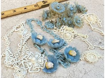 Vintage Plastic Pieces Of Old Jewelry For Art And More