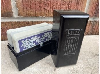 KLM Vintage Plastic Case And Playing Cards