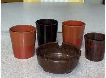 Four Little Bakelite Cups And A Little Ashtray