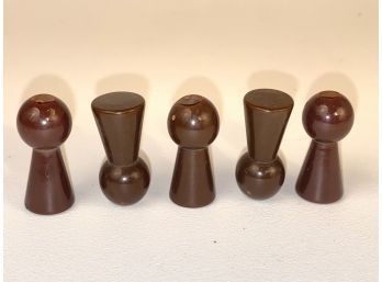 Five Vintage Umbrella Tips Made Of Brown Bakelite
