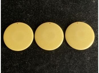 Three Large Vintage Disks With Hole 2.25 Inch