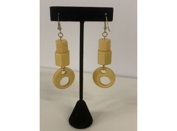 Beautiful Bakelite Block /Hoop Dangle Earrings (F Lot)
