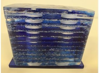 Vintage Layered Blue Hard Plastic Salt & Pepper Set  Approx. 3 X 4 Inches
