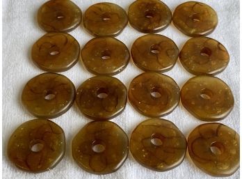 16 Vintage Plastic Swirl And Bubble Disks With Large Hole #1