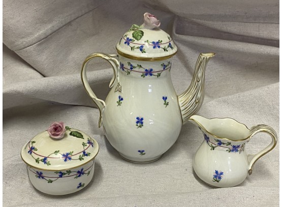 Herend Hungery Tea Pot With Sugar And Creamer Set