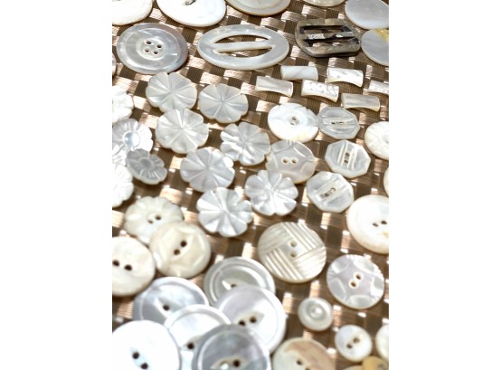 Vintage Buttons, Mother Of Pearl, Shell And Abalone