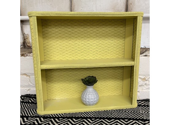 Vintage Rattan Wall Shelf, Bright And Cheery