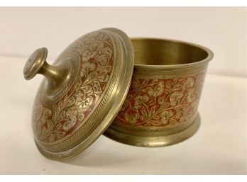 Beautiful Round Brass Container With Lid
