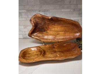 Carved Organic Wood Serving Platters.