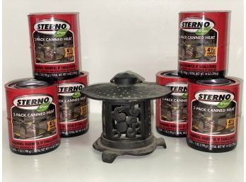 Cast Iron Lantern Cap And New Sterno Cans