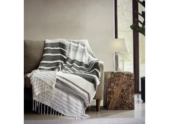 Bee And Willow Textural Shag Throw.    50 X 60 With Fringe On Ends