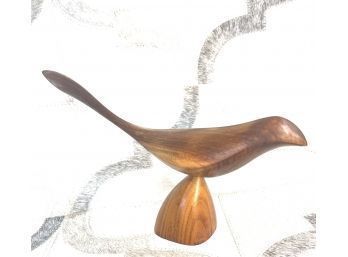 Mid Century Modern Danish Style Carved Walnut Bird