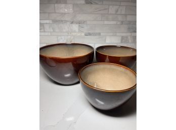 Vintage SANGO Nova Brown Nesting Bowls