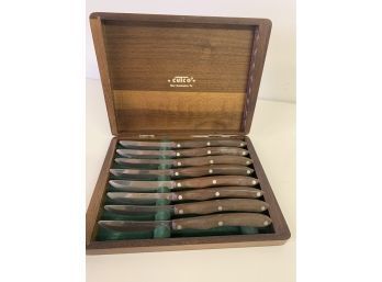 Vintage Cutco Knives In Wood Box Set Of 8 Serrated #1059