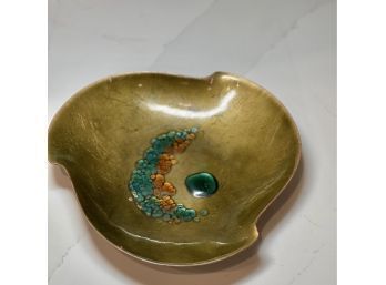 Very  Cool Mid Century Modern Dish/Bowl With Inlaid Stones/glass