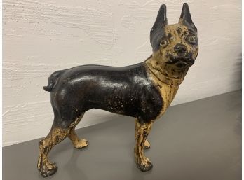Antique Cast Iron Boston Terrier Doorstop Believed To Be By Hubley