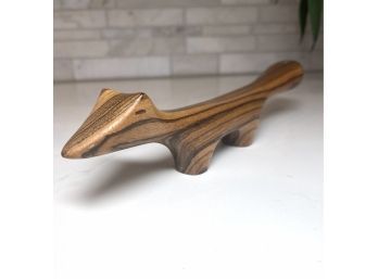 Carved Danish Modernist Wood Fox Figurine
