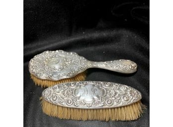 Antique Sterling Silver Nouveau Style Brushes