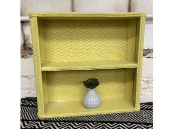 Vintage Rattan Wall Shelf, Bright And Cheery