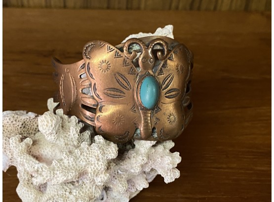 Vintage Copper Butterfly Bracelet