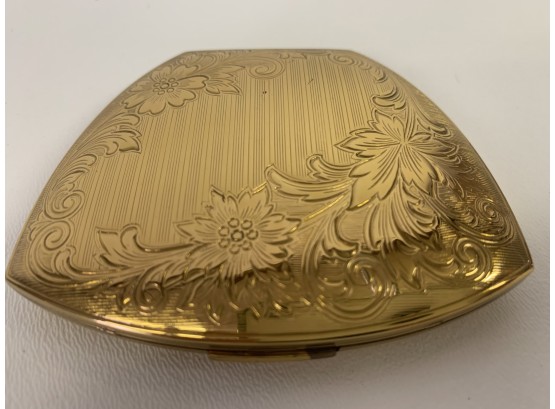 Vintage Elgin American Gold Tone Powder Compact Mirror / Case