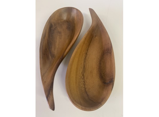 Yin Yang Carved Wood Bowls