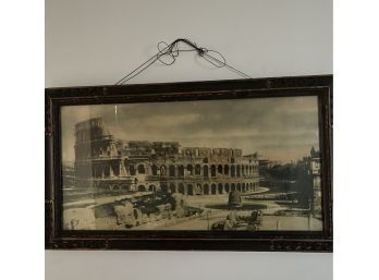 Very Old Framed Photograph Greek Coloseum