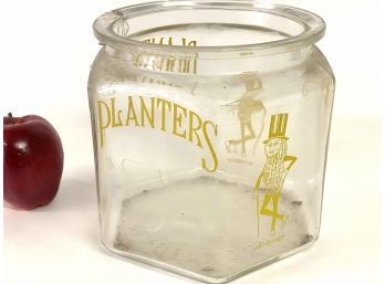 Large Six Sided Mr. Peanut Planters Glass Jar