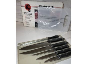Kuchestolz Precision Crafted Cutlery Set 5 Precision Blades ,sharpener & Cutting Board