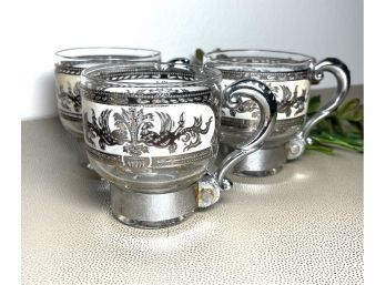 Culver Style Ornate Banded Coffee Mugs (Set Of 3)