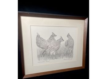 Charles Beckendorf Signed And Numbered Etching, Blue Quail, 104/300