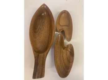 Set Of Three Carved Wood Bowls