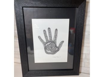 Celtic Pen And Ink Print, Nicely Matted And Framed With Artist Signature