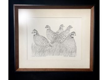 Charles Beckendorf Signed And Numbered Etching, Bob White Quail 156/300