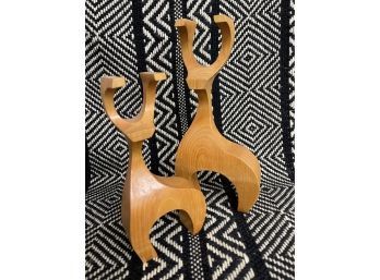 Danish Modern Deer Figurines X 2, Signed, Made In Vermont