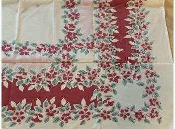Fun Floral Vintage Table Cloth Approx. 46 X 48