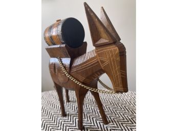 Hand Carved Wood Burro/Donkey Figurine.    Fabulous Detail.