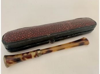 Antique Tortoise Shell Cigarette Holder With Case