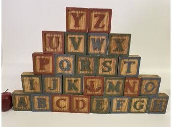24 Large Wooden Alphabet Blocks
