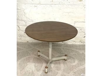 Vintage Industrial Side Table With Welded Tripod Base And Laminate Top