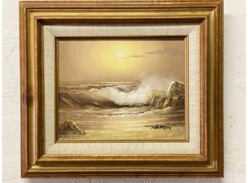Original Signed Old Seascape 9in X 15in