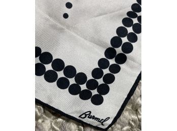 Vintage Burmel 100 Silk Scarf:  23 Inch Sq, Signed